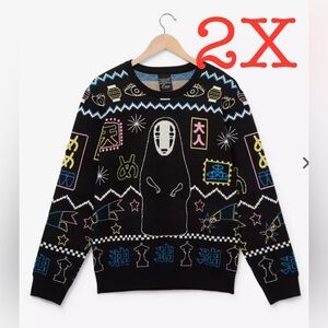 2X Studio Ghibli Spirited Away No-Face Holiday Sweater